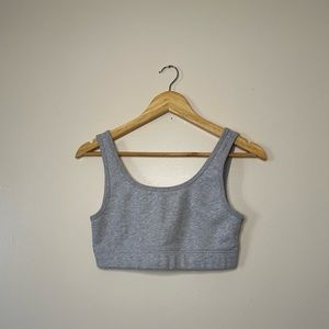 TNA Perfect Terry Fleece Grey Sports Bra Size Medium